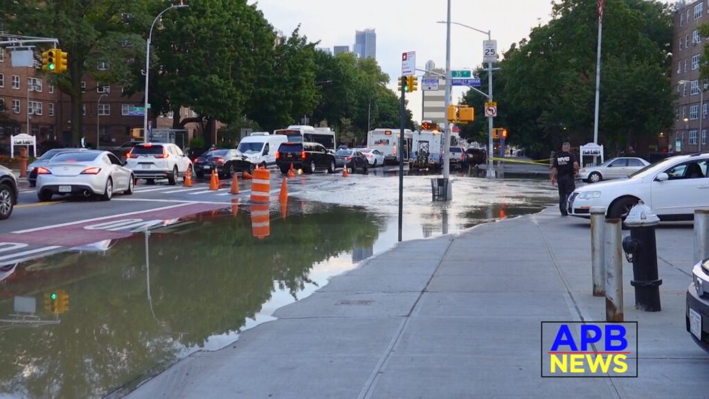 Water Main Break Floods Streets in Astoria, Queens